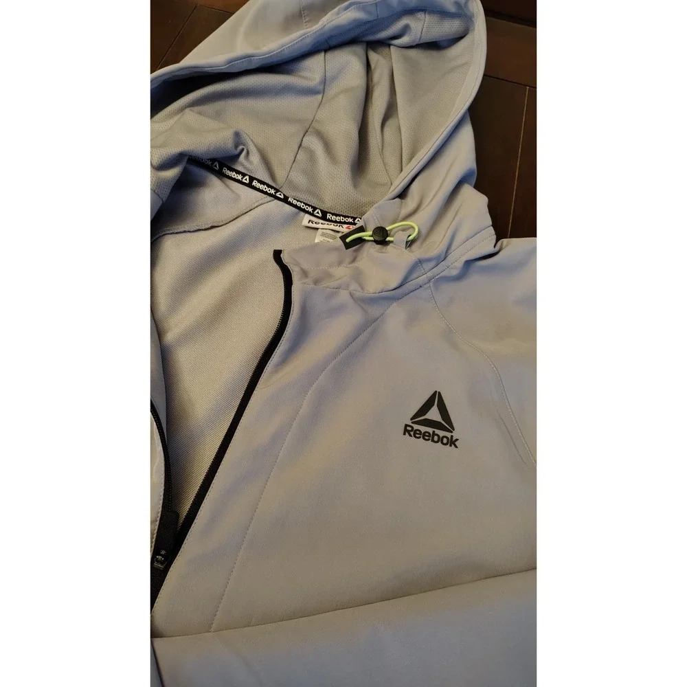 Reebok Infinity Jacket Mens Size‎ 3XL Full Zip with Hood Sleet Gray NWOT